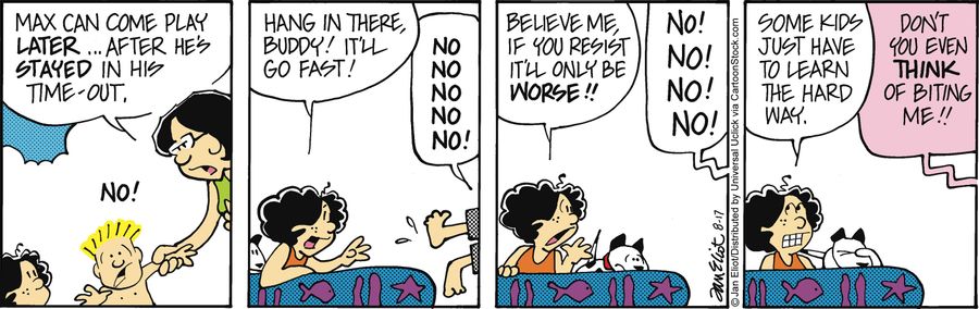 'Hang in there, buddy! It'll go fast. . . believe me, if you resist it'll only be worse!!. . . Some kids just have to learnt he hard way.'