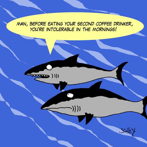 'Man, before your second coffee drinker, you're intolerable in the mornings!'