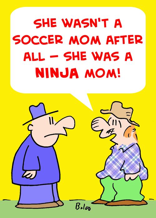 'She wasn't a soccer mom after all -- she was a NINJA mom!'