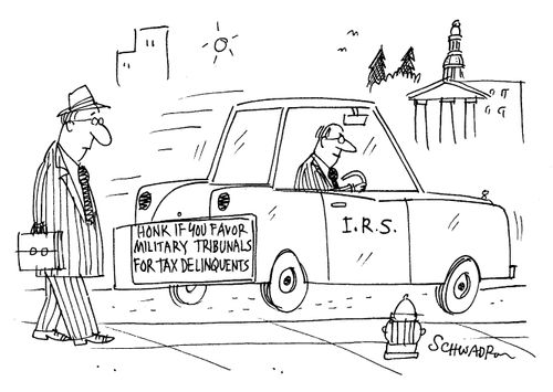 Honk if you favour military tribunals for tax delinquents....