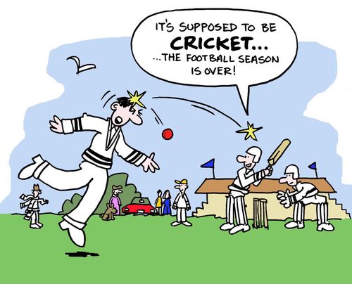 Its supposed to be CRICKET, the football season is over!