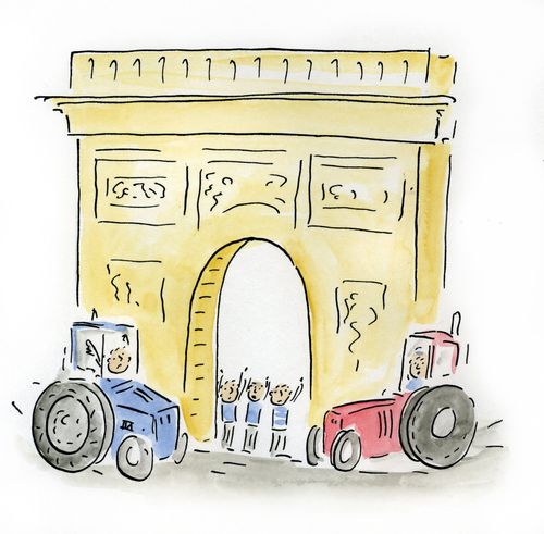 French Farmers protesting in Paris.