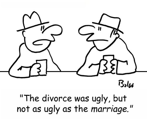 'The divorce was ugly, but not as ugly as the marriage.'