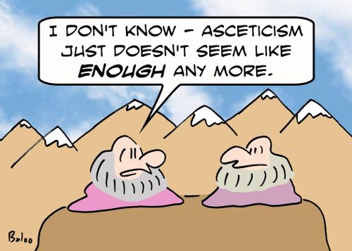 'I don't know - asceticism just doesn't seem like ENOUGH any more.'