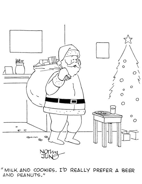 'Milk and cookies. I'd really prefer a beer and peanuts.'