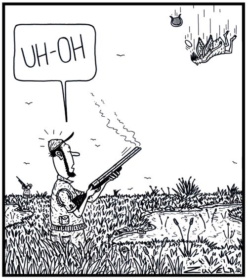 Duck hunter: 'UH-OH' A Duck hunter has accidentally shot down an Angel