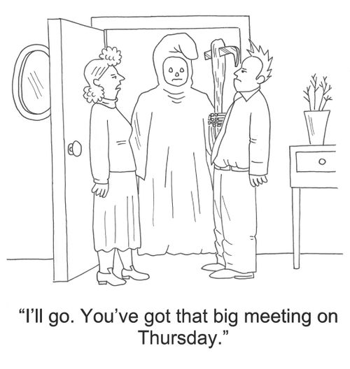 "I'll go. You've got that big meeting on Thursday."