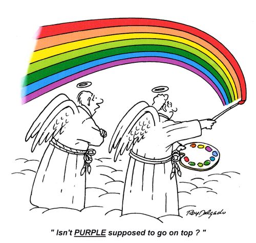 'Isn't purple supposed to go on top?'