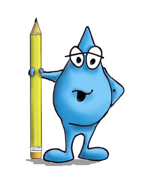 Droplet with a pencil.
