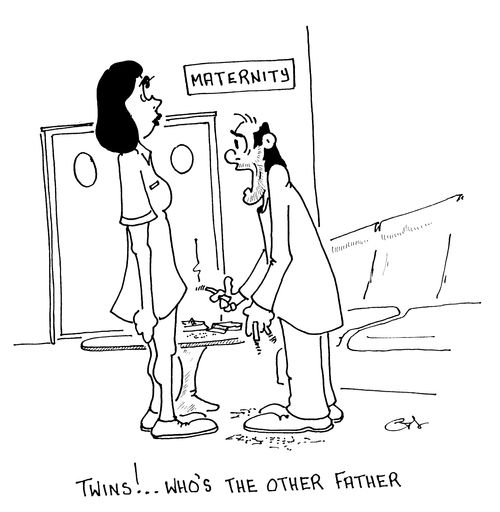 "Twins!...Who's the other father?"