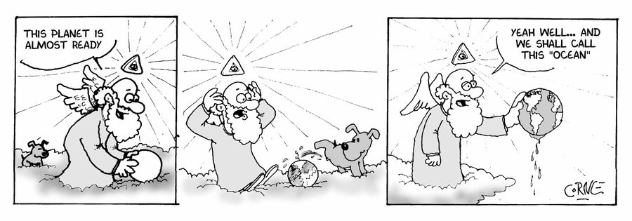 STRIP God' s dog urinating on planet Earth
