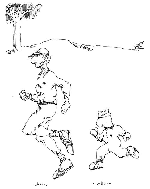 Teddy jogging