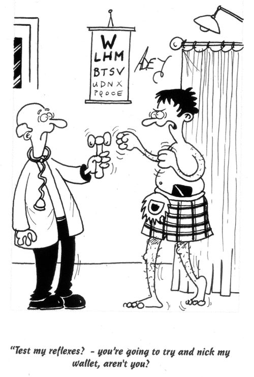 'Test my reflexes? - you're going to try and nick my wallet, aren't you?'