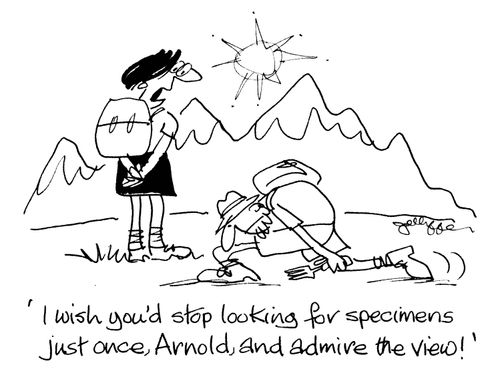 'I wish you'd stop looking for specimens just once, Arnold, and admire the view!'