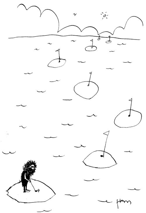 Playing Golf In The Ocean.
