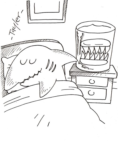 Shark with false teeth.