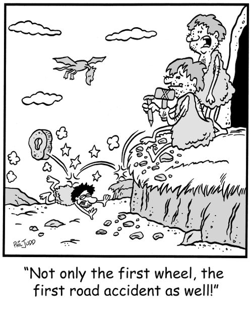 'Not only the first wheel, the first road accident as well!'