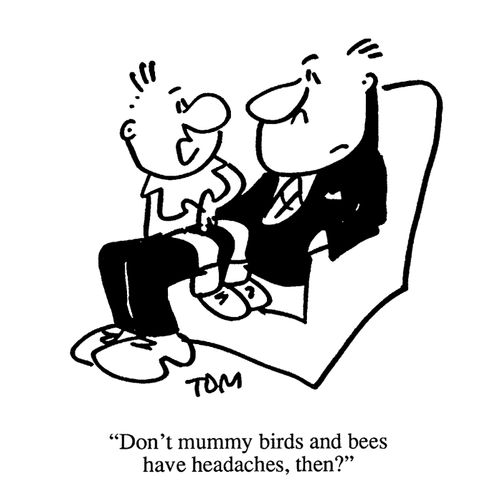 'Don't mummy birds and bees have headaches then?'