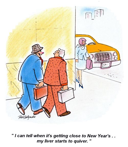 'I can tell when it's getting close to New Year's.. my liver starts to quiver.'