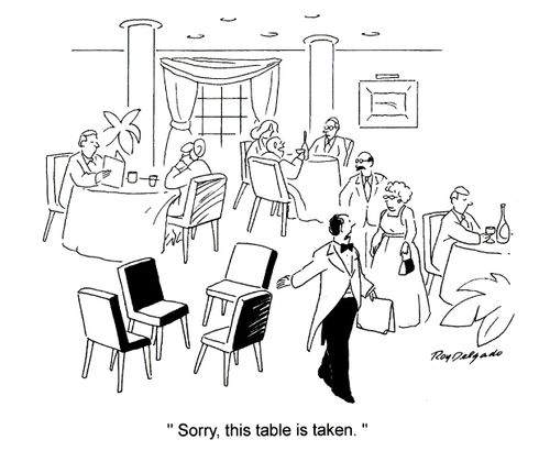 'Sorry, this table is taken.'