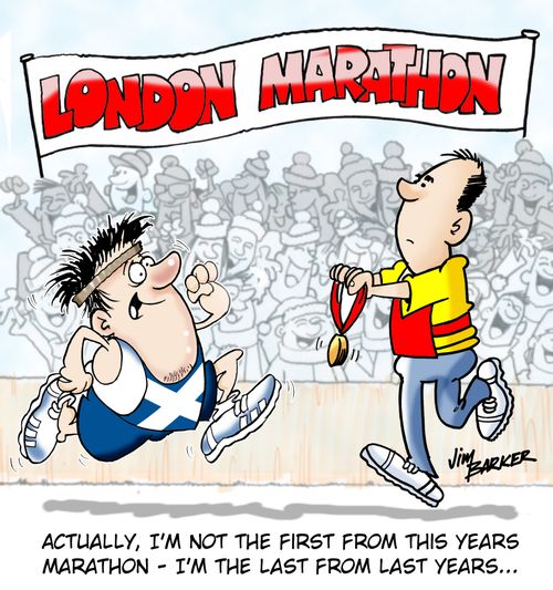 'Actually, I'm not the first from this years marathon - I'm the last from last years...'