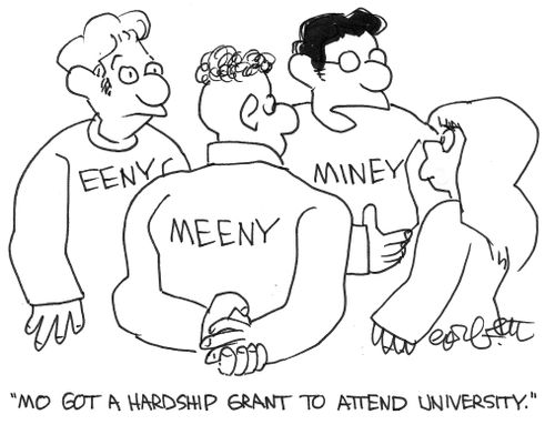 'Mo got a hardship grant to attend university.'