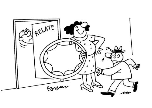 Relate,man jumping through hoop.