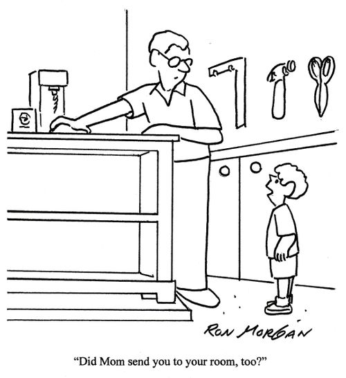 'Did Mom send you to your room, too?'