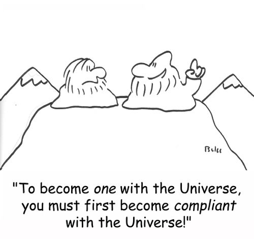 'To become ONE with the Universe, you must first become COMPLIANT with the Universe!'