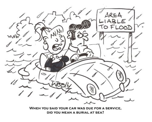 'When you said your car was due for a service, did you mean a burial at sea?'