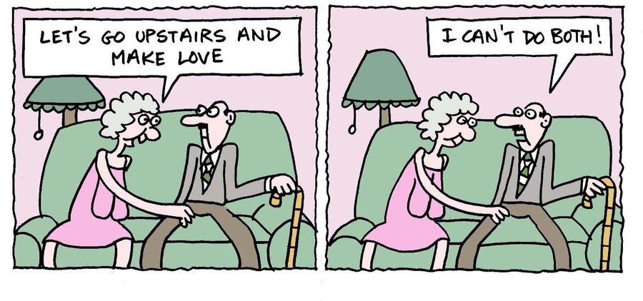 'Let's go upstairs and make love. I can't do both.'