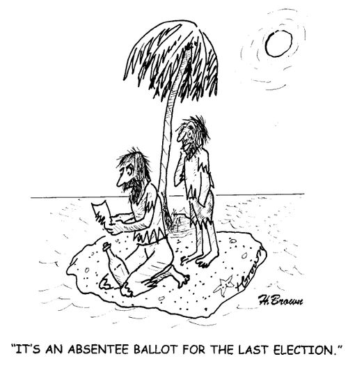 'It's an absentee ballot for the last election.'