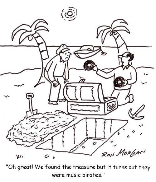 'Oh great! We found the treasure but it turns out they were music pirates.'