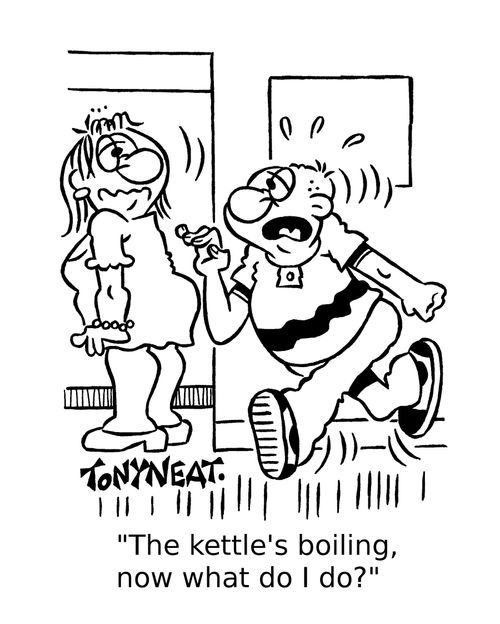 'The kettle's boiling, now what do I do?'