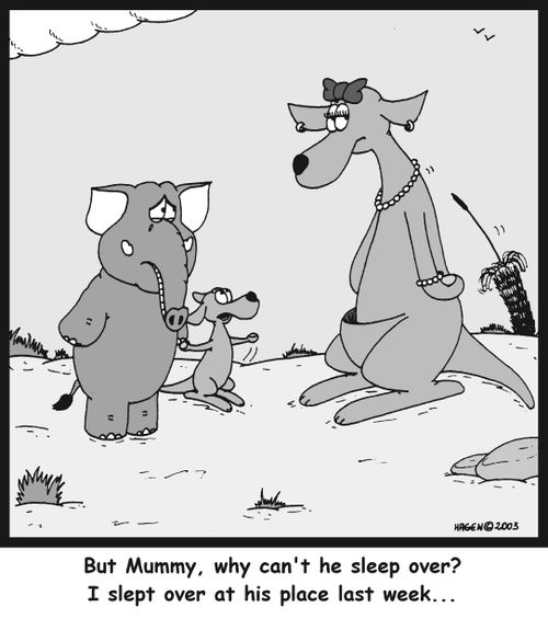 'But Mummy, why can't he sleep over? I slept over at his place last week...'