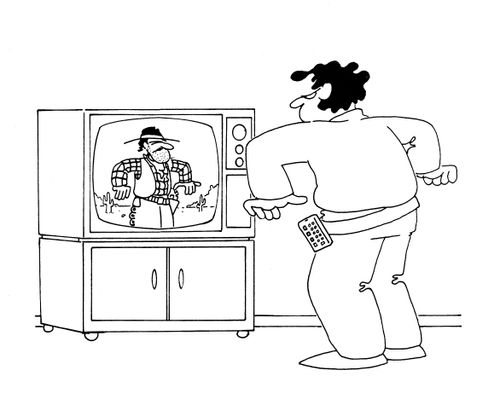 Man Squares Up to Cowboy on TV.