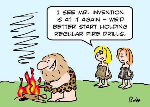 'I see Mr. Invention is at it again -- we'd better start holding regular fire drills.'