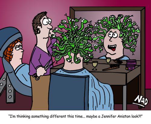 'I am thinking something different this time... maybe a Jennifer Aniston look?'