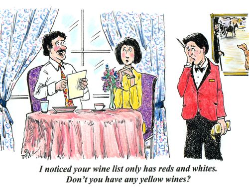 'I noticed your wine list only has reds and whites. Don't you have any yellow wines?'
