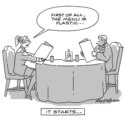'First of all, the menu is plastic.'