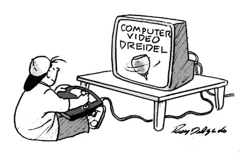 Computer video dreidel.