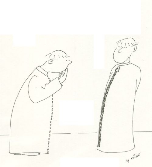 Fashion priest - zip instead of buttons.