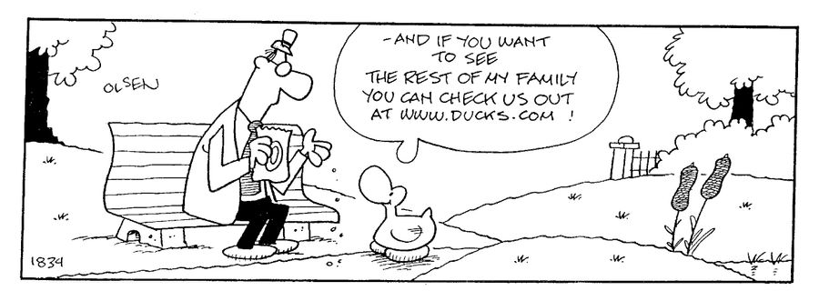 "- And if you want to see the rest of my family you can check us out at www.ducks.com!"