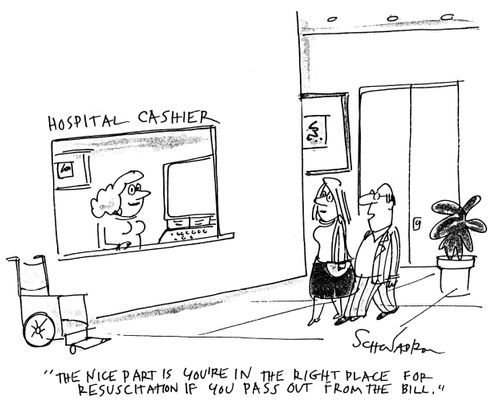"The nice part is you're in the right place for resucitation if you pass out from the bill."