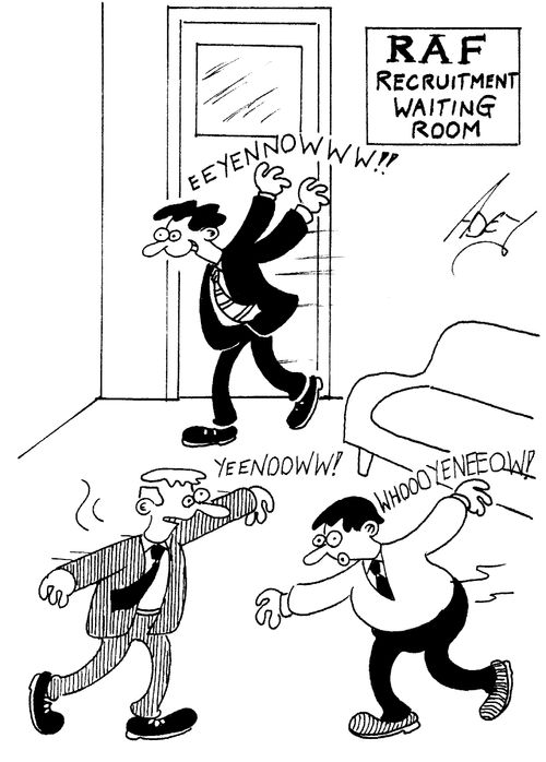 "RAF Recruitment Waiting Room."