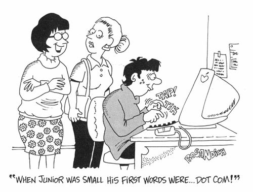 "When Junior was small his first words were Dot Com."