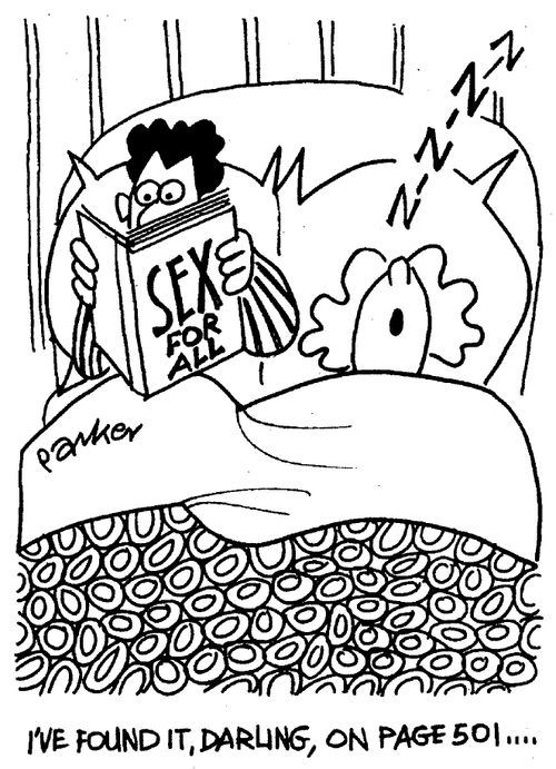 Sex manual - 'I've found it darling, on page 501...'