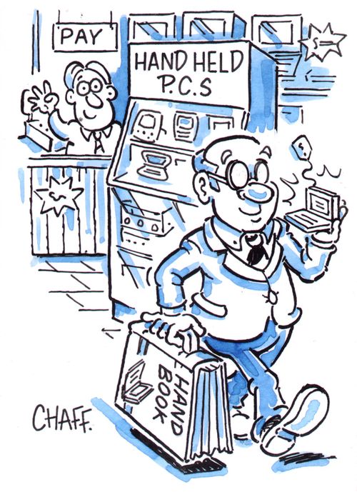 Large handbook for hand held PCs.