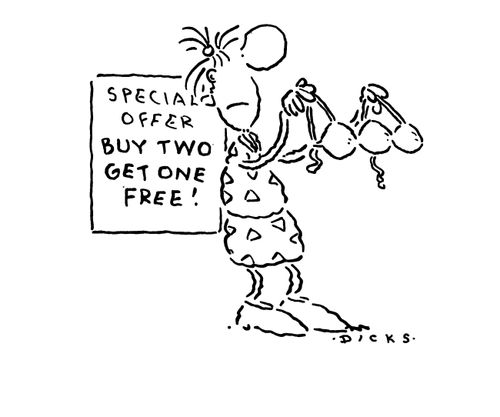 Special offer - buy two get one free! (Bra has three cups).