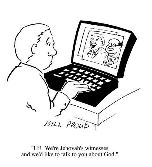 'Hi!  We're Jehovah's witnesses and we'd like to talk to you about God.'